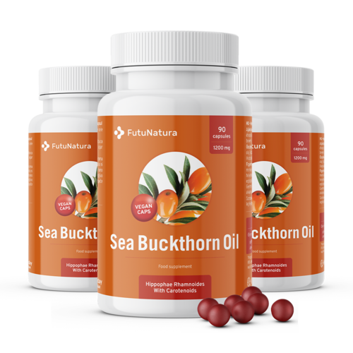 3x Olio di olivello spinoso 1200 mg, totale 270 capsule