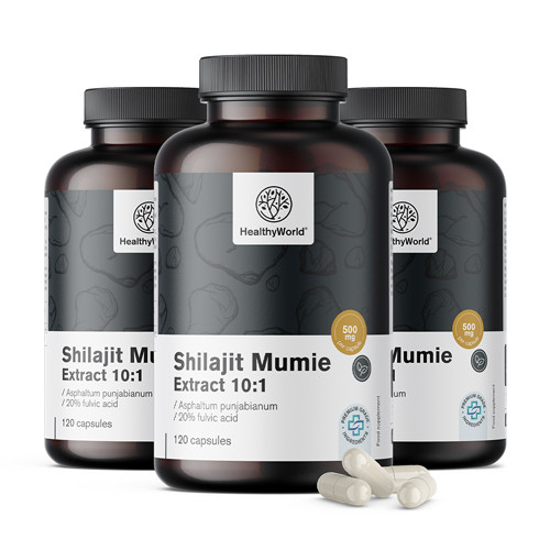 3x Shilajit Mumio Extract 10:1, totale 360 capsule