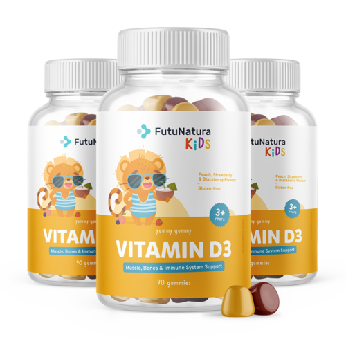 3x Vitamina D3 – Gommose per bambini, totale 270 caramelle gommose