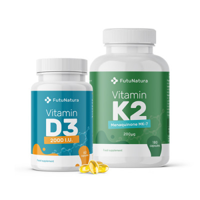 Vitamina K2 + D3, kit