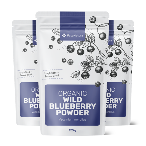 3x BIO Mirtilli in polvere, totale 375 g