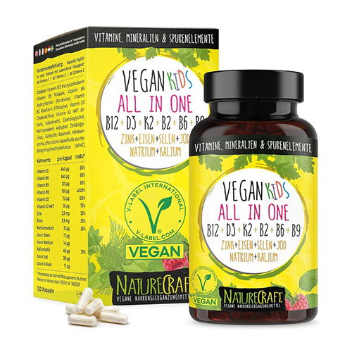 Vitamine e minerali vegani per bambini, 120 capsule