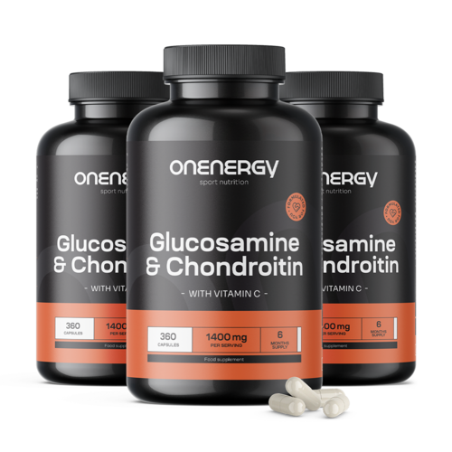 3x Glucosamina + condroitina 1400 mg, totale 1080 capsule