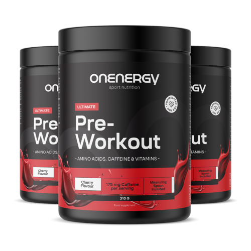 3x Pre-Workout – polvere per preparare bevande, totale 930 g