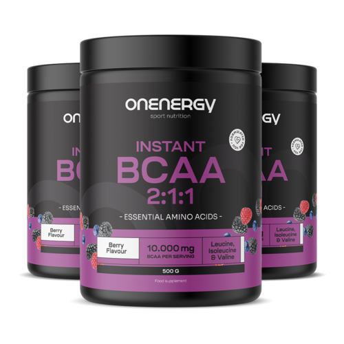 3x BCAA 2:1:1 – frutti di bosco, totale 1500 g