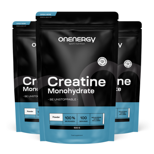 3x 100% creatina monoidrato in polvere, totale 1500 g