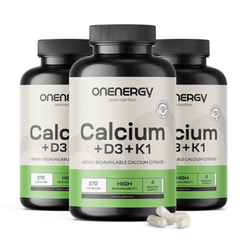 3x Calcio + vitamine D3 e K1, totale 810 capsule