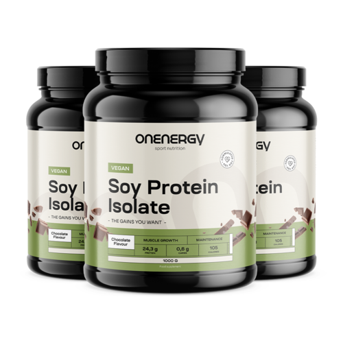 3x Isolato vegano di proteine di soia – cioccolato, totale 3000 g