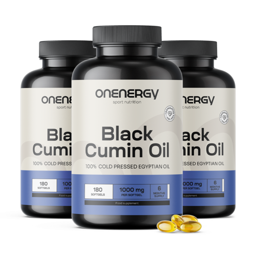 3x Olio di cumino nero 1000 mg, totale 540 capsule molli