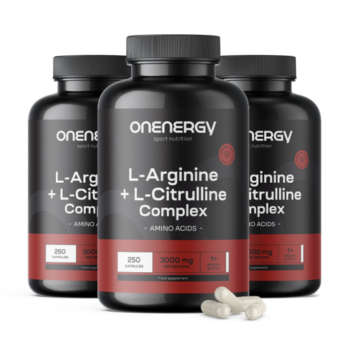 3x Complesso di L-arginina + L-citrullina 3000 mg, totale 750 capsule