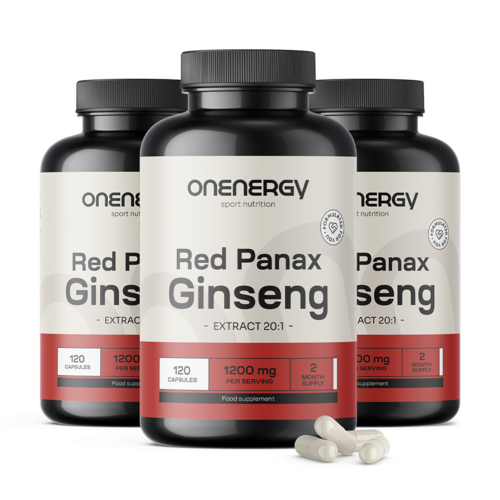 3x Red Panax Ginseng – estratto di ginseng rosso 1200 mg, totale 360 capsule