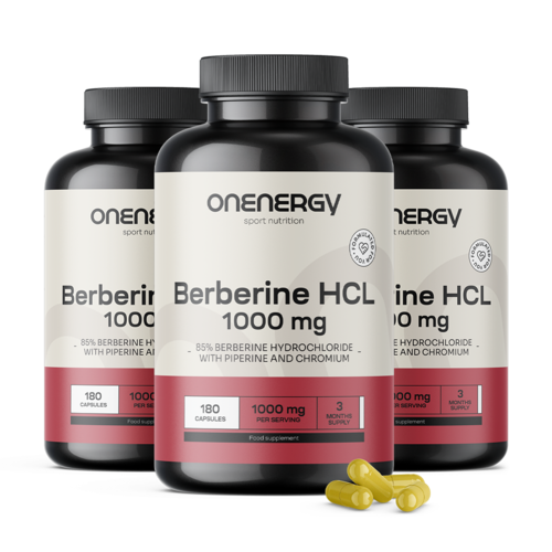 3x Berberina HCL 1000 mg - con piperina e cromo, totale 540 capsule