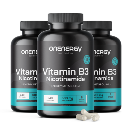 3x Vitamina B3 500 mg - nicotinamide, totale 720 capsule