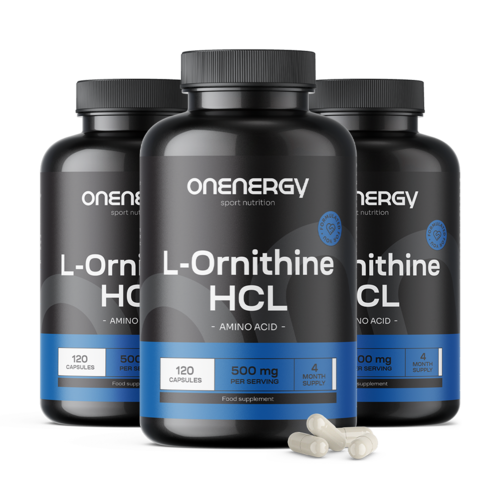 3x L-ornitina HCL 500 mg, totale 360 capsule