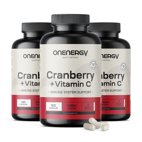 3x Estratto di mirtillo rosso con vitamina C, totale 360 capsule