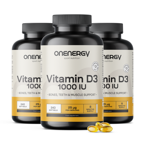 3x Vitamina D3 1000 U.I., totale 720 capsule molli