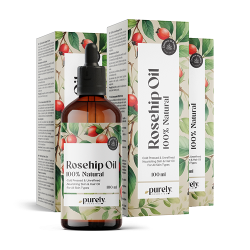 3x 100% Olio di rosa canina, totale 300 ml