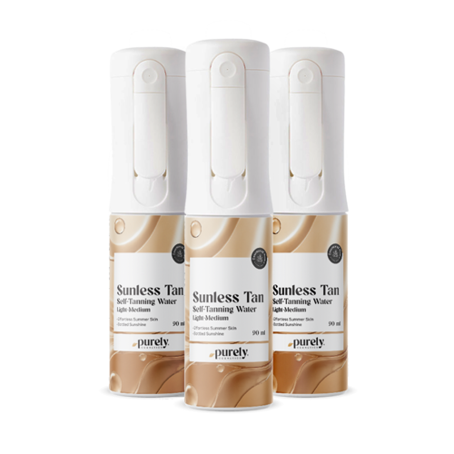 3x Sunless Tan – spray autoabbronzante per il corpo (Light–Medium), totale 270 ml