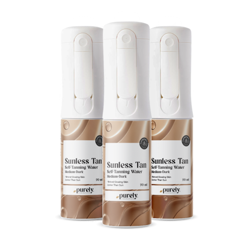 3x Sunless Tan – spray autoabbronzante per il corpo (Medium–Dark), totale 270 ml