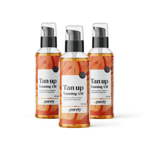 3x Tan up olio abbronzante, totale 450 ml