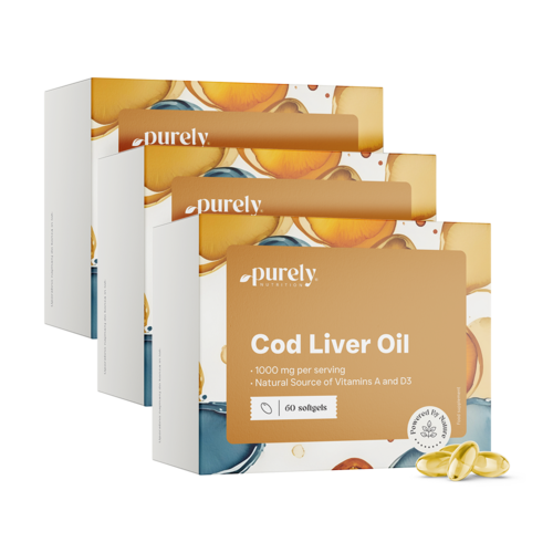 3x Olio di pesce (merluzzo nordico) 1000 mg, totale 180 capsule morbide