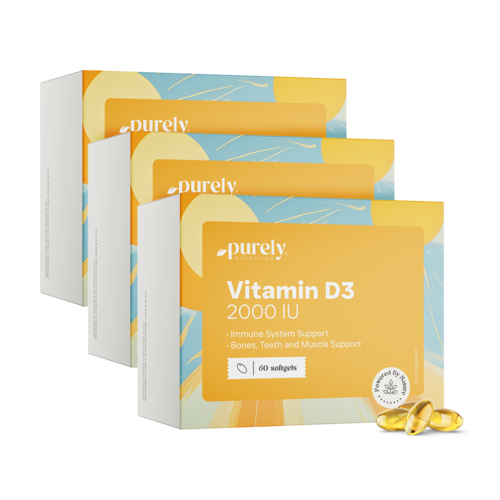 3x Vitamina D3 2000 U.I., totale 180 capsule molli