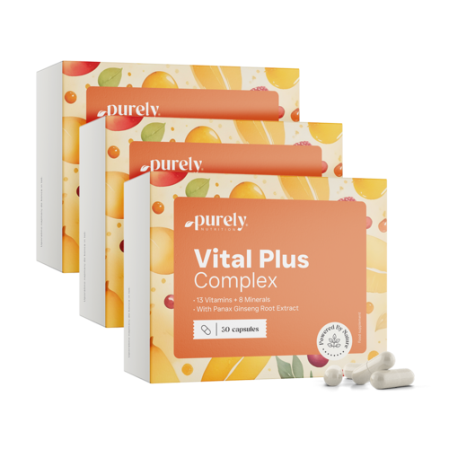 3x Vital Plus Complex - multivitamine e minerali con ginseng, totale 90 capsule