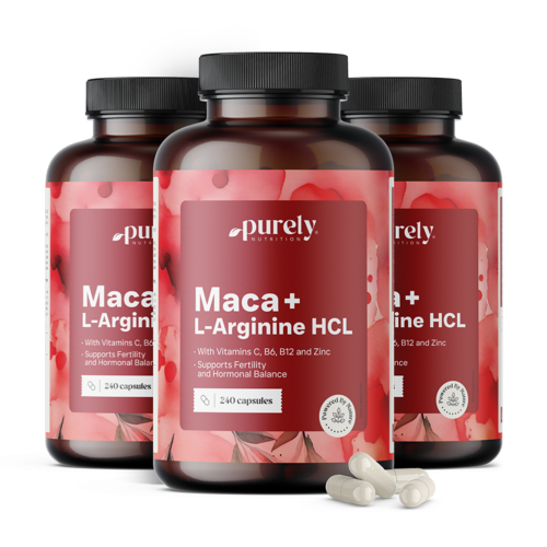 3x Maca 4000 mg + L-arginina HCL, totale 720 capsule