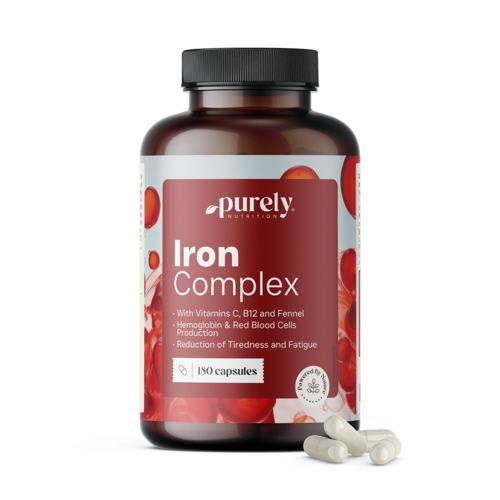 Iron Complex - ferro con vitamine C e B12, 180 capsule