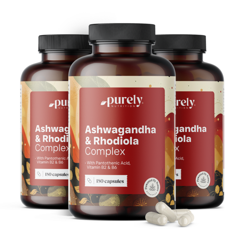 3x Ashwagandha e Rodiola – complesso per le prestazioni fisiche e mentali, totale 540 capsule
