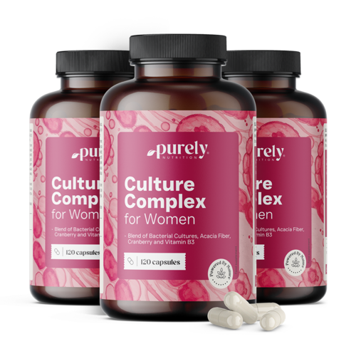 3x Complesso femminile con colture microbiologiche, totale 360 capsule