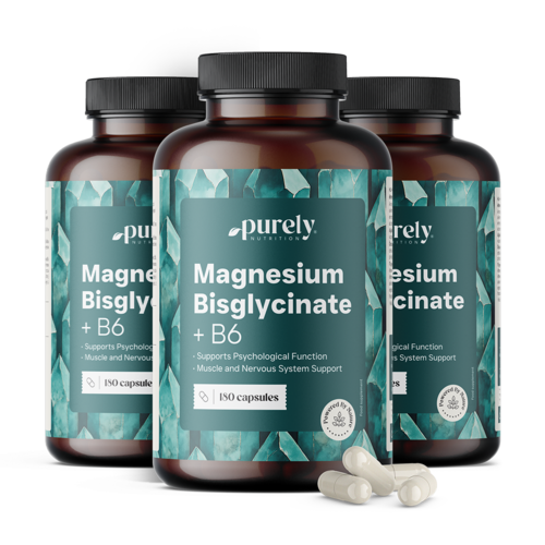 3x Magnesio bisglicinato con vitamina B6, totale 540 capsule