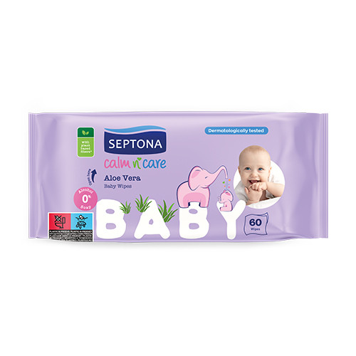 Fazzoletti umidi per bambini con aloe vera.