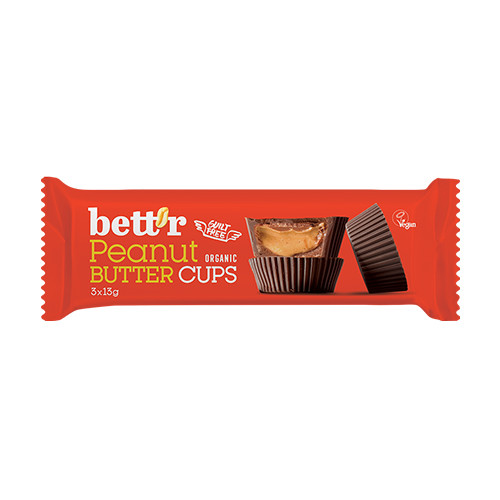 BIO Nut Butter Cups – crema di arachidi e cioccolato, 3 x 13 g
