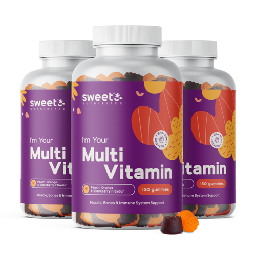 3x Multivitaminici – caramelle gommose con 10 vitamine, totale 450 caramelle gommose