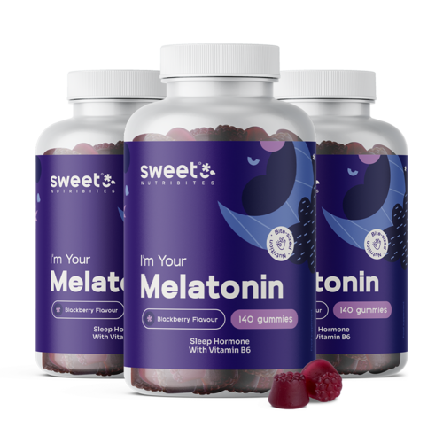 3x Melatonina 1 mg – caramelle gommose con ormone naturale, totale 420 caramelle gommose