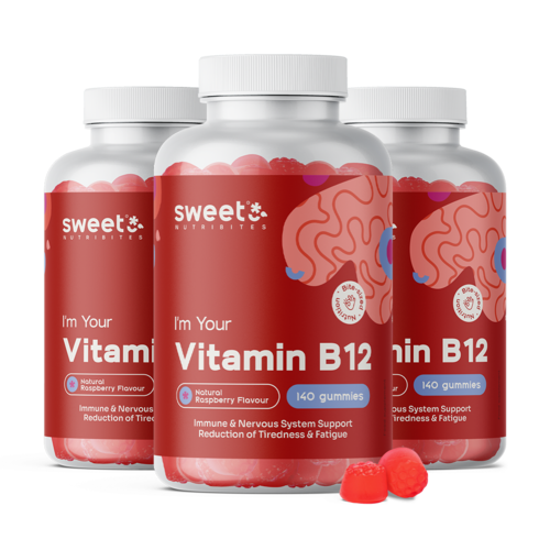 3x Vitamina B12 500 µg, totale 420 caramelle gommose