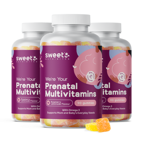 3x Multivitamine prenatali + omega-3, totale 270 caramelle gommose