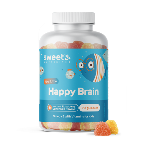 Happy Brain – caramelle gommose per bambini con acidi grassi omega-3, 90 caramelle gommose