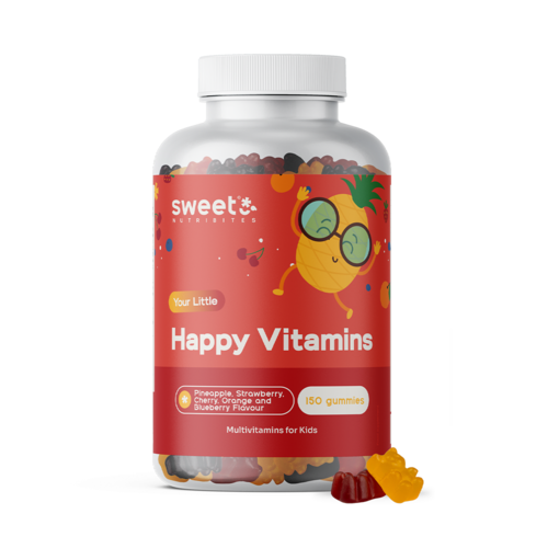 Happy Vitamins – caramelle gommose multivitaminiche per bambini, 150 caramelle gommose