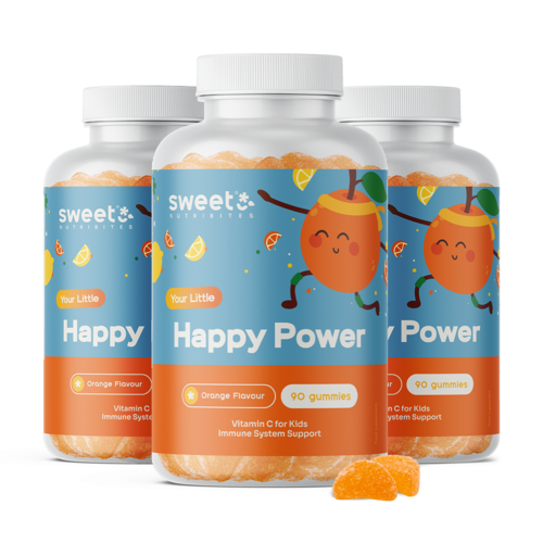 3x Happy Power – Caramelle gommose per bambini con vitamina C, totale 270 caramelle gommose