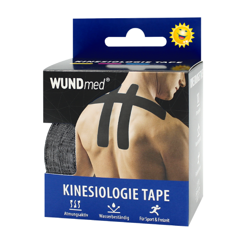 Nastro kinesiologico, 5cm x 5m, colore: nero.