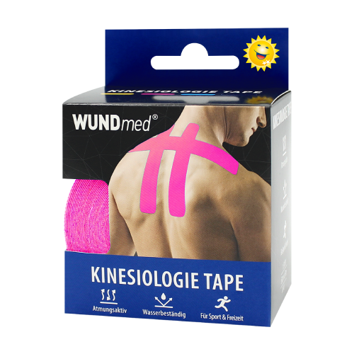 Nastro kinesiologico, 5cm x 5m, colore: rosa.