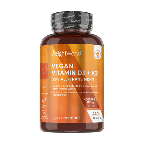 Vitamine vegane D3 + K2, 240 compresse