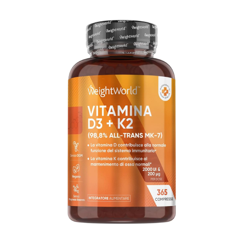 Vitamine vegane D3 + K2, 365 compresse