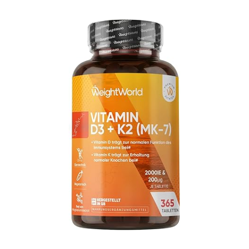 Vitamine D3 + K2, 365 compresse